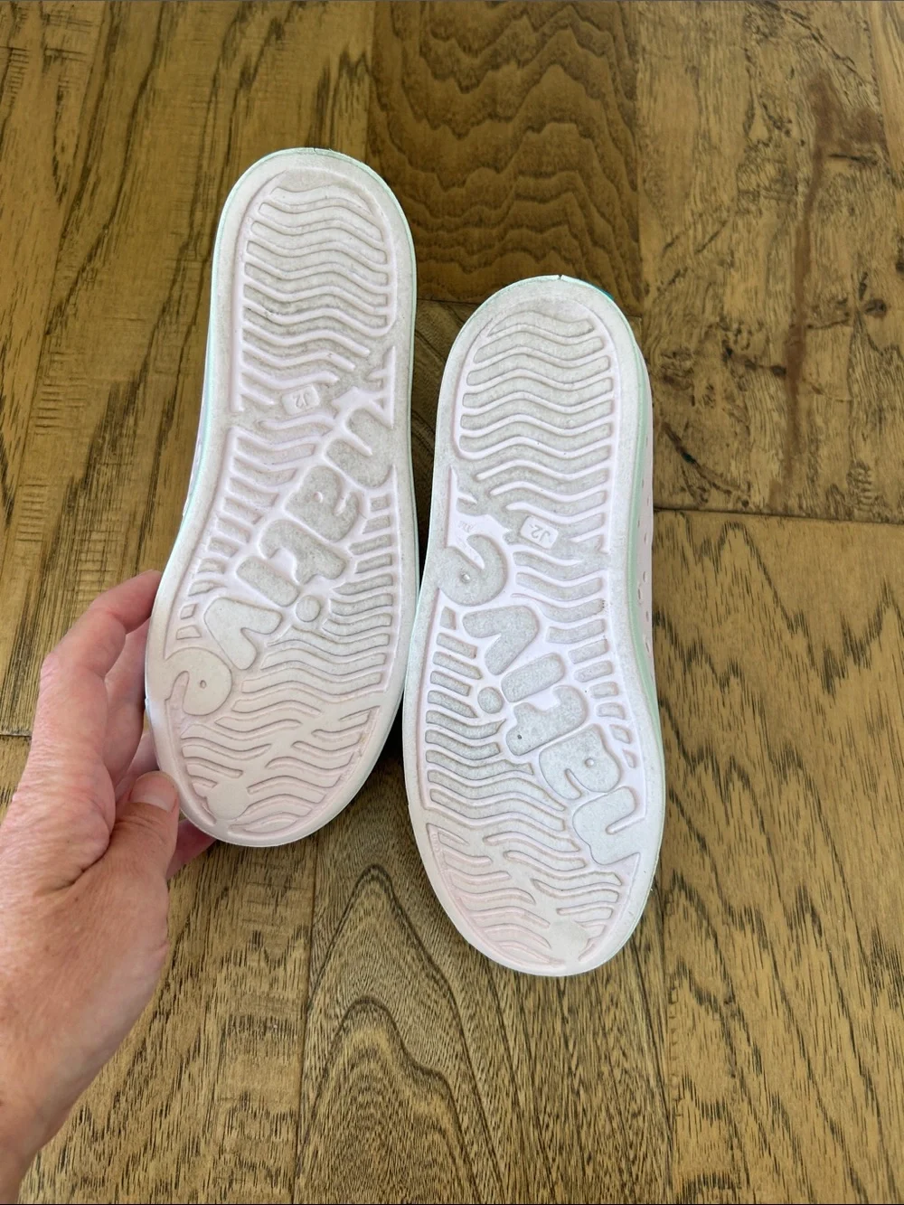 Native Jefferson Kids Slip-On Water Shoes in Pink with White Toe